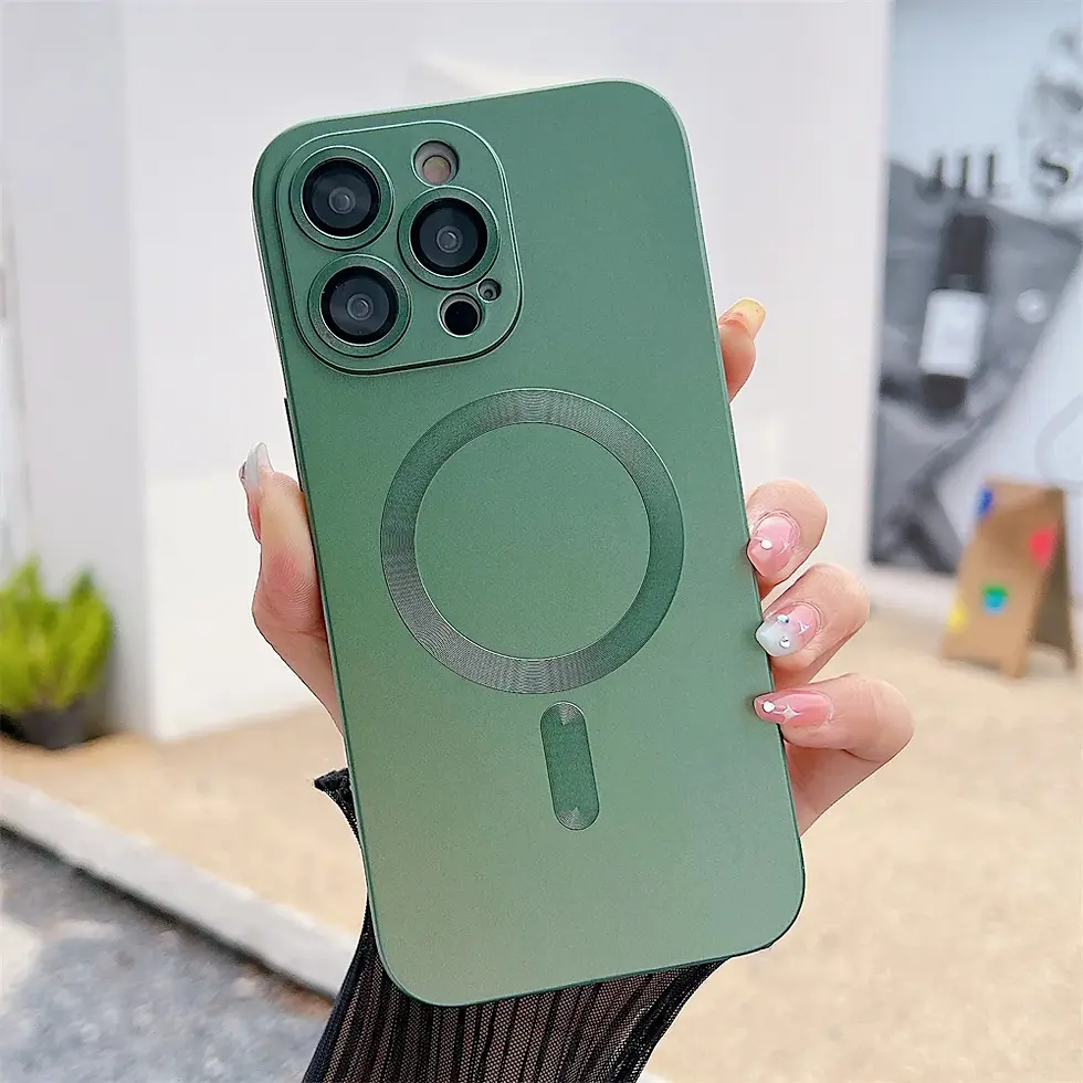 Thumbnail: For iPhone 11 12 13 14 15 16 Pro Max Plus Luxury Soft Magsafe Silicone Matte Phone Case Magnetic Bumper Back Cases Cover
