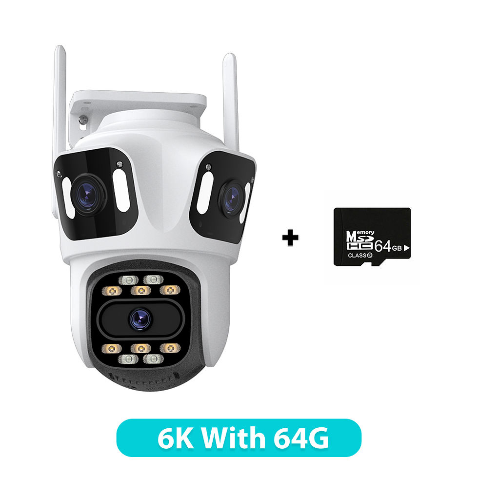 Thumbnail: Three lens 6K PTZ outdoor security WiFi camera with auto tracking and iCSee app