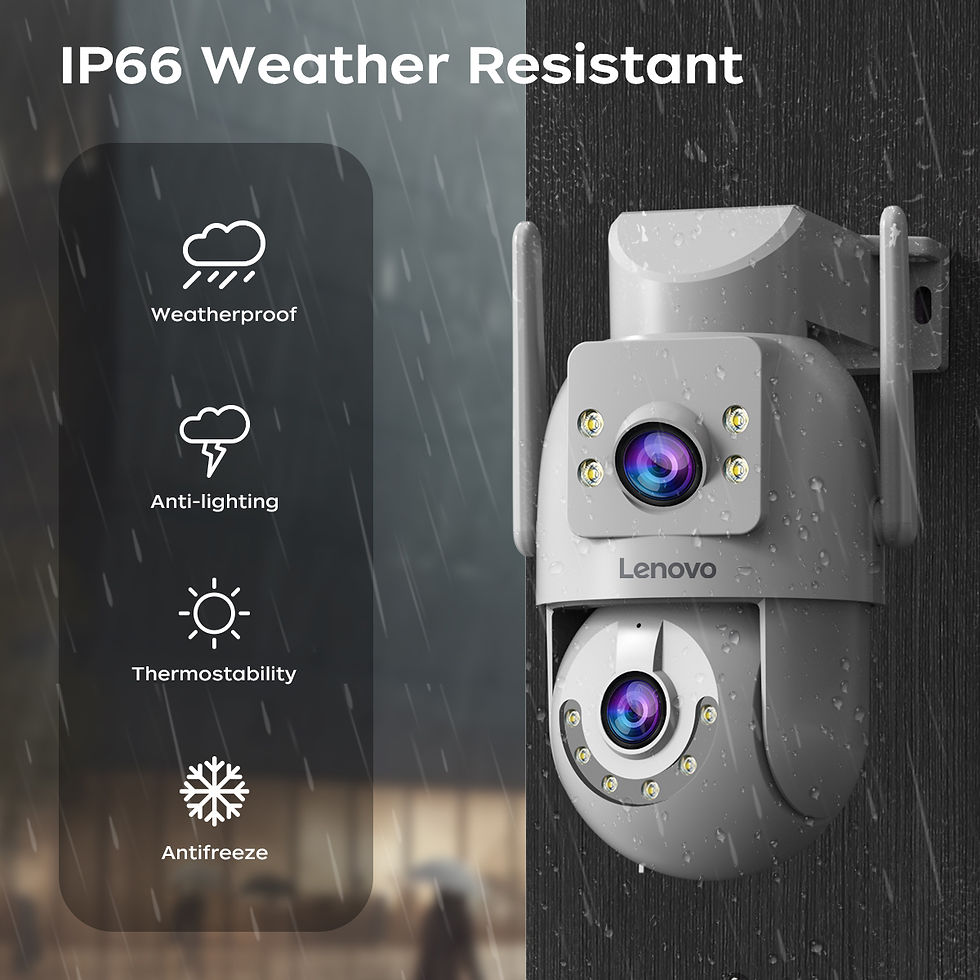 Thumbnail: Lenovo 5G WiFi surveillance camera with PTZ, dual lens, night vision and smart tracking