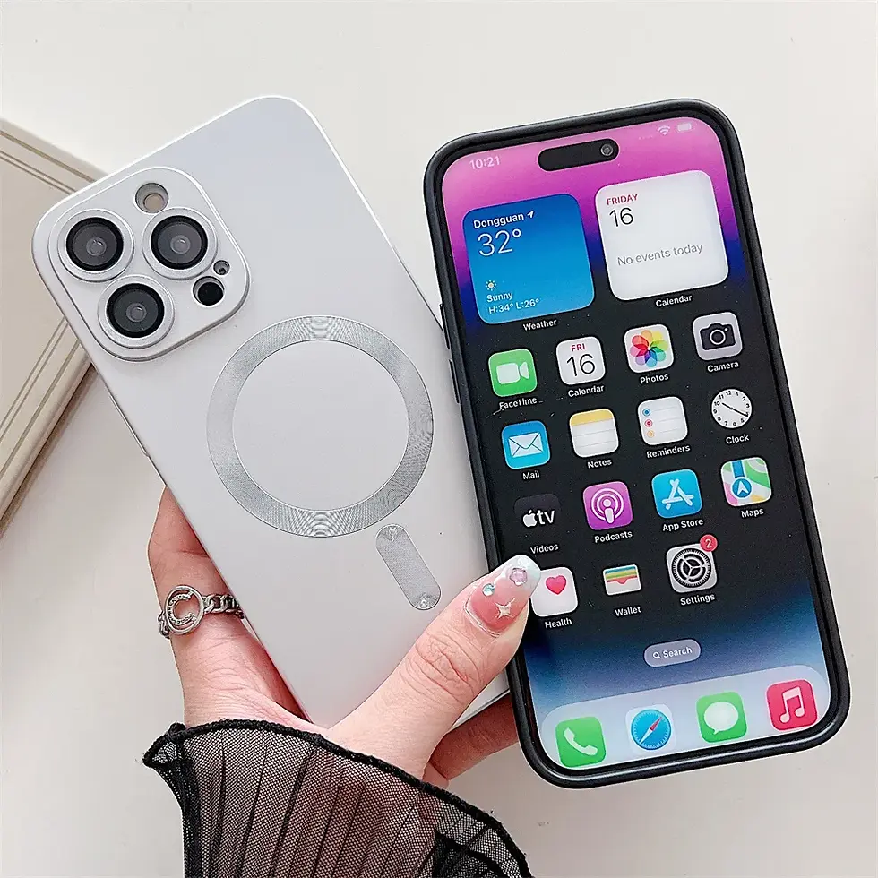 Thumbnail: For iPhone 11 12 13 14 15 16 Pro Max Plus Luxury Soft Magsafe Silicone Matte Phone Case Magnetic Bumper Back Cases Cover