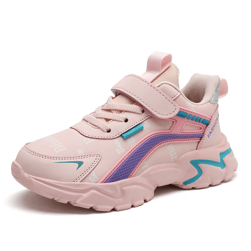 Thumbnail: Non-slip kids’ sneakers with PU leather upper and EVA outsole for unisex outdoor sports.