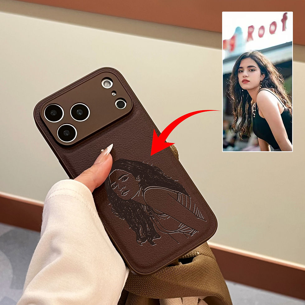 Personalized for iphone case with laser engraved custom portrait line design