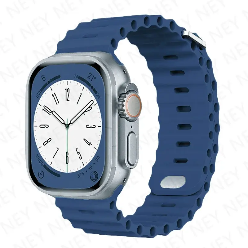 Thumbnail: Apple Watch Ocean Strap Silicone Watch Band for Series 9 in Lavender