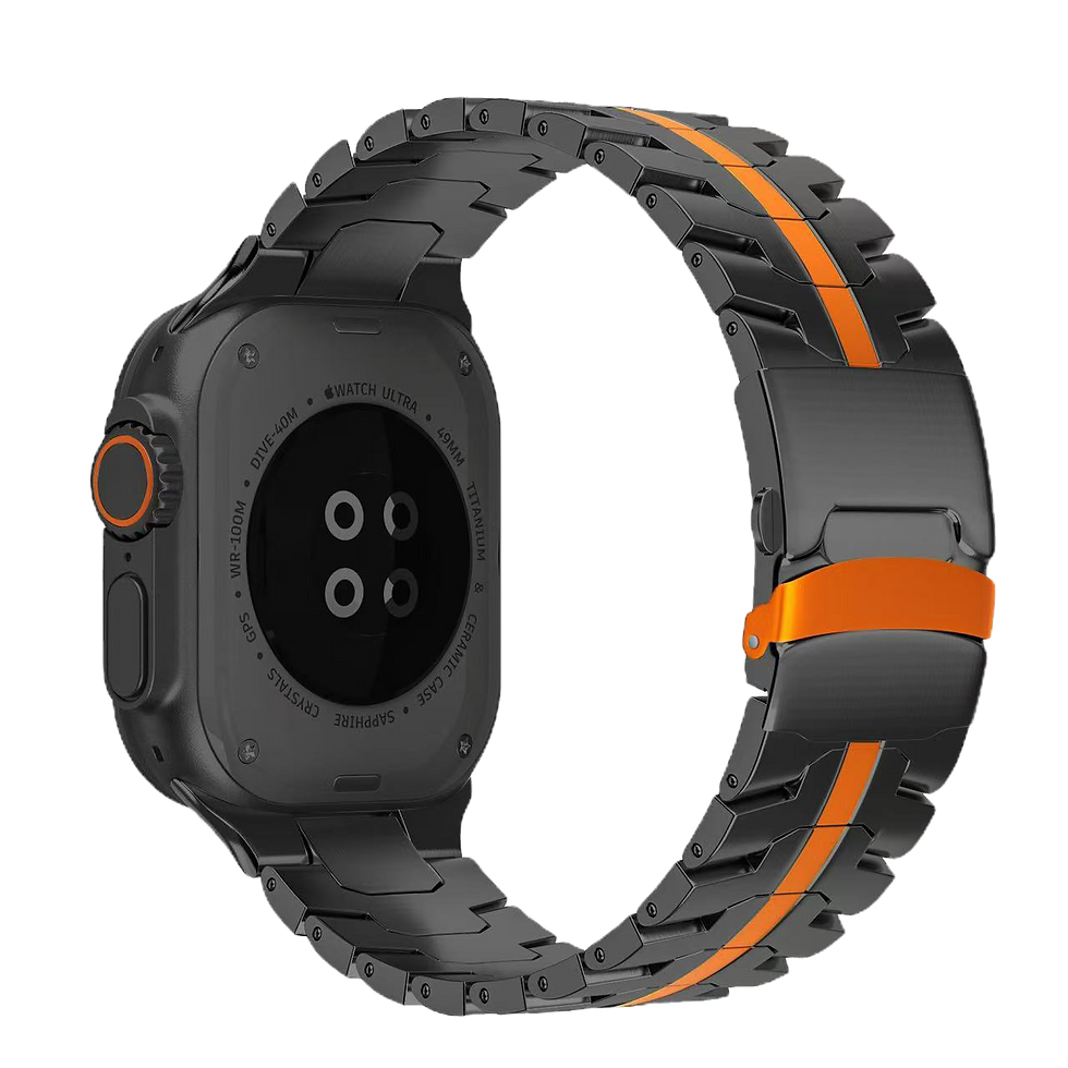 Thumbnail: Apple Watch Metal Band Stainless Zinc Strap for Series 10 in Black Gold