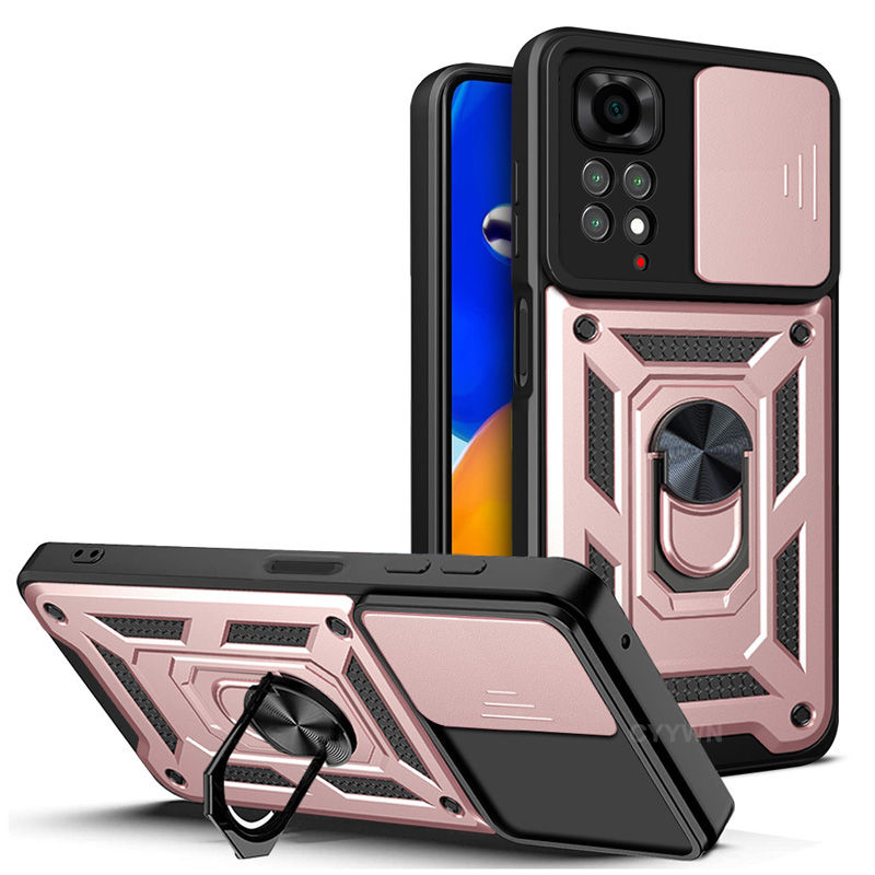 Thumbnail: Xiaomi Redmi Note 13 12 11 Armor Case with Slide Camera Protector & Ring Stand