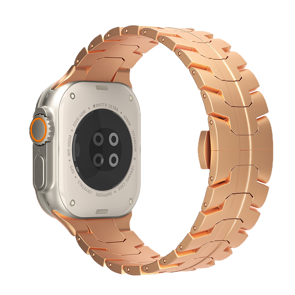 Thumbnail: Apple Watch Metal Band Stainless Zinc Strap for Series 10 in Black Gold