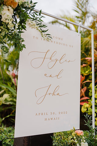 Welcome sign | Wedding | Kukio Golf & Beach Club, Kailua-Kona, Hawaii