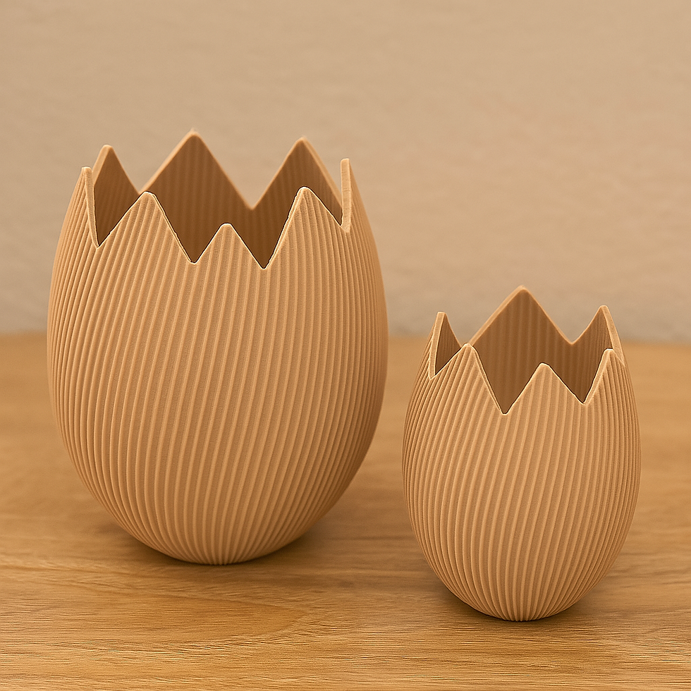 Moderne Osterei-Vase aus nachhaltigem PLA, 3D-gedruckt mit einzigartigem Crack-Design, perfekt für Trockenblumen, Pflanzen