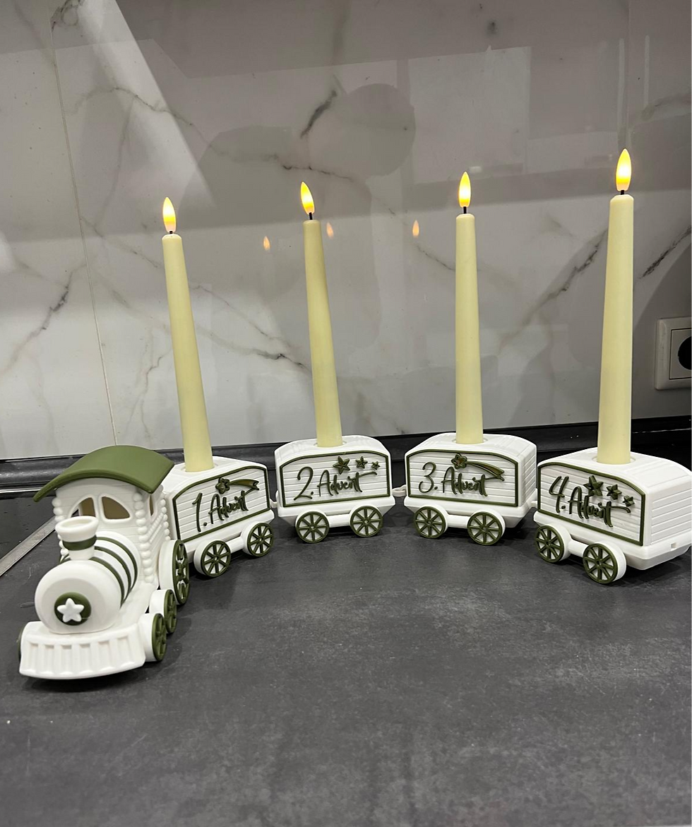 Miniaturbild: Weihnachtszug 3D-Druck Weihnachtsdeko Zug mit Waggons & Kerzenhalter, 64 cm