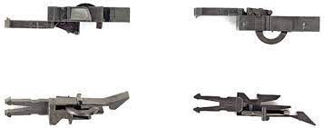 Roco 40270, Pack de 4 enganches tipo flecha, enganche corto