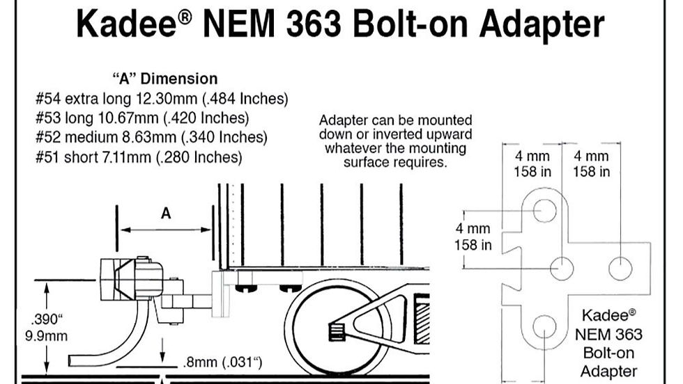 Miniatura: Kadee 51, Enganche tipo muela conector Nem 363, ajustable en altura, corto