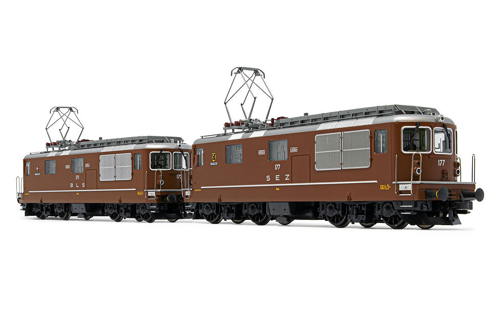 Miniatura: Rivarossi HR2813, Set 2 locomotoras Re 4/4, BLS/SEZ, época IV