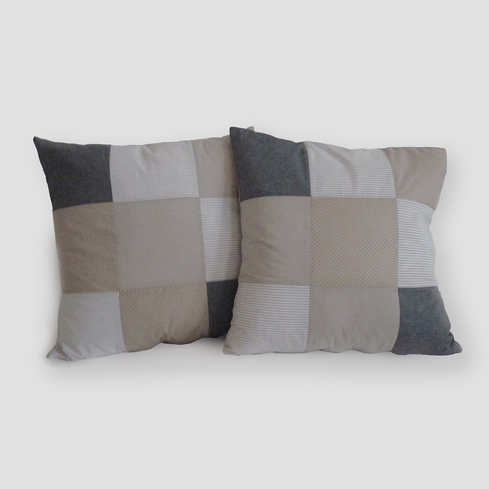 Miniaturbild: PATCHWORKDECKE BEIGE/GRAU