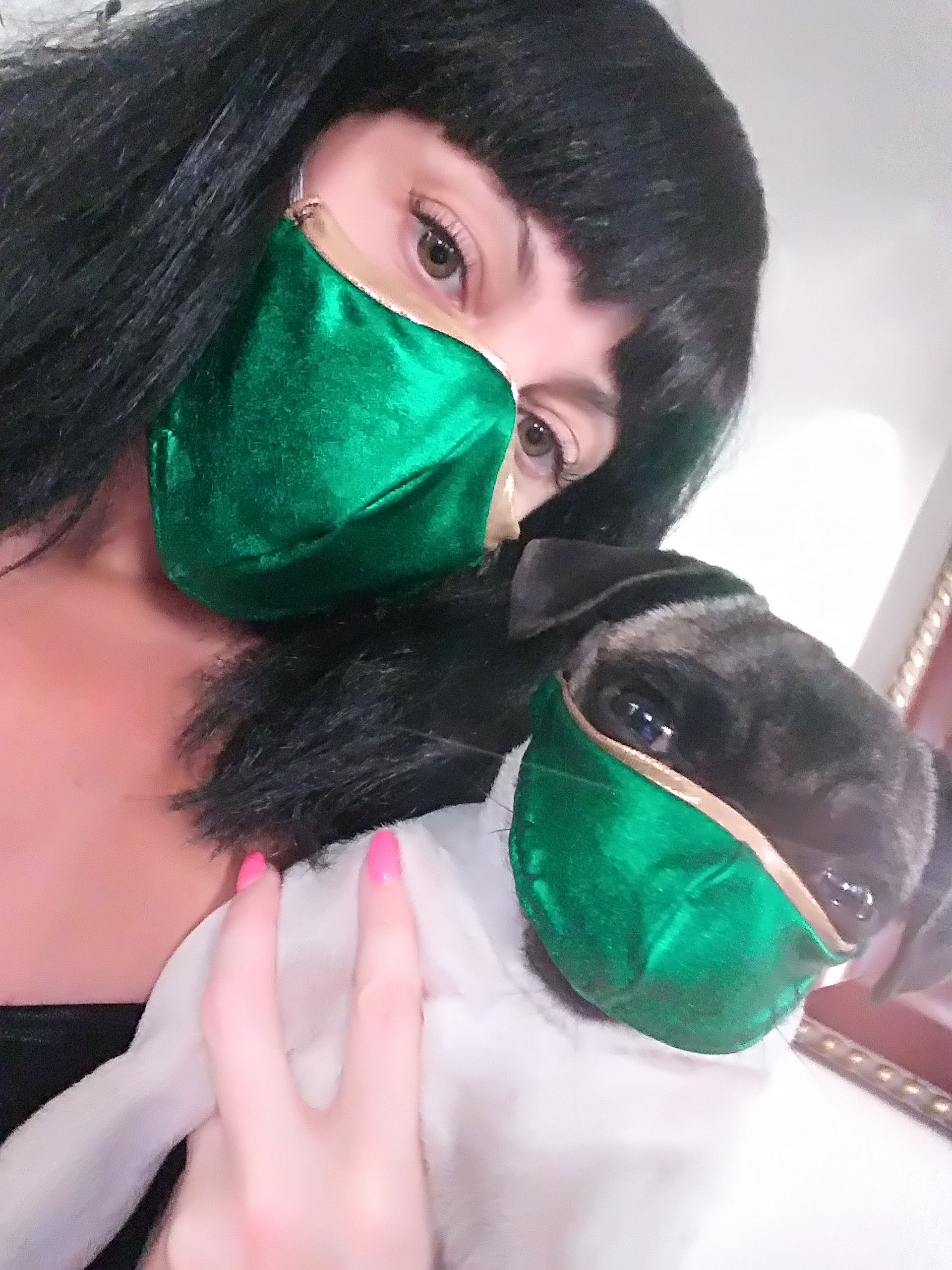  Cardi's Matching Furmom & Me jade mortal kombat Cosplay Halloween Mask
