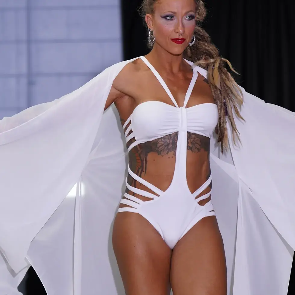 Thumbnail: The Sabra Kadabra Ink & Lace white goddess  Monokini