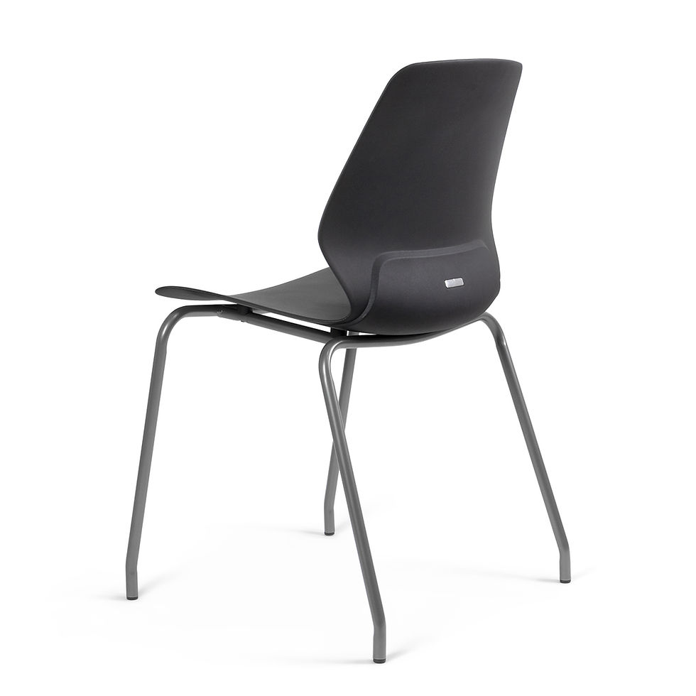 Silla de oficina. Kolbe Negro base 4P gris