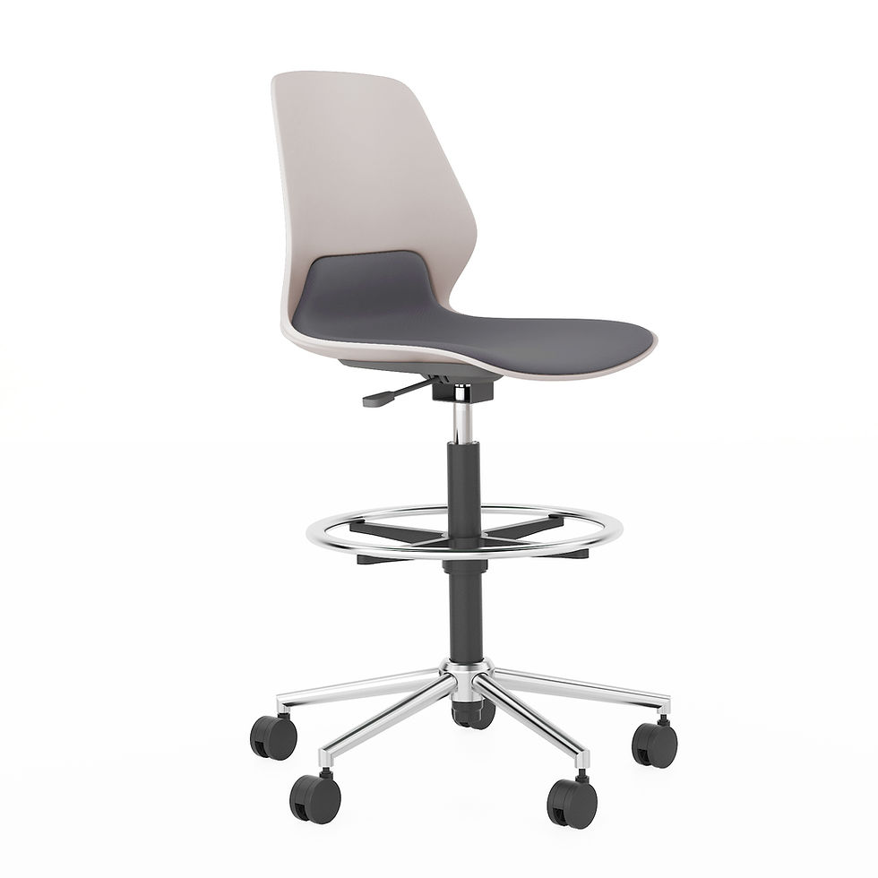 Silla de oficina. Kolbe Gris/Rojo base 5P Cajero