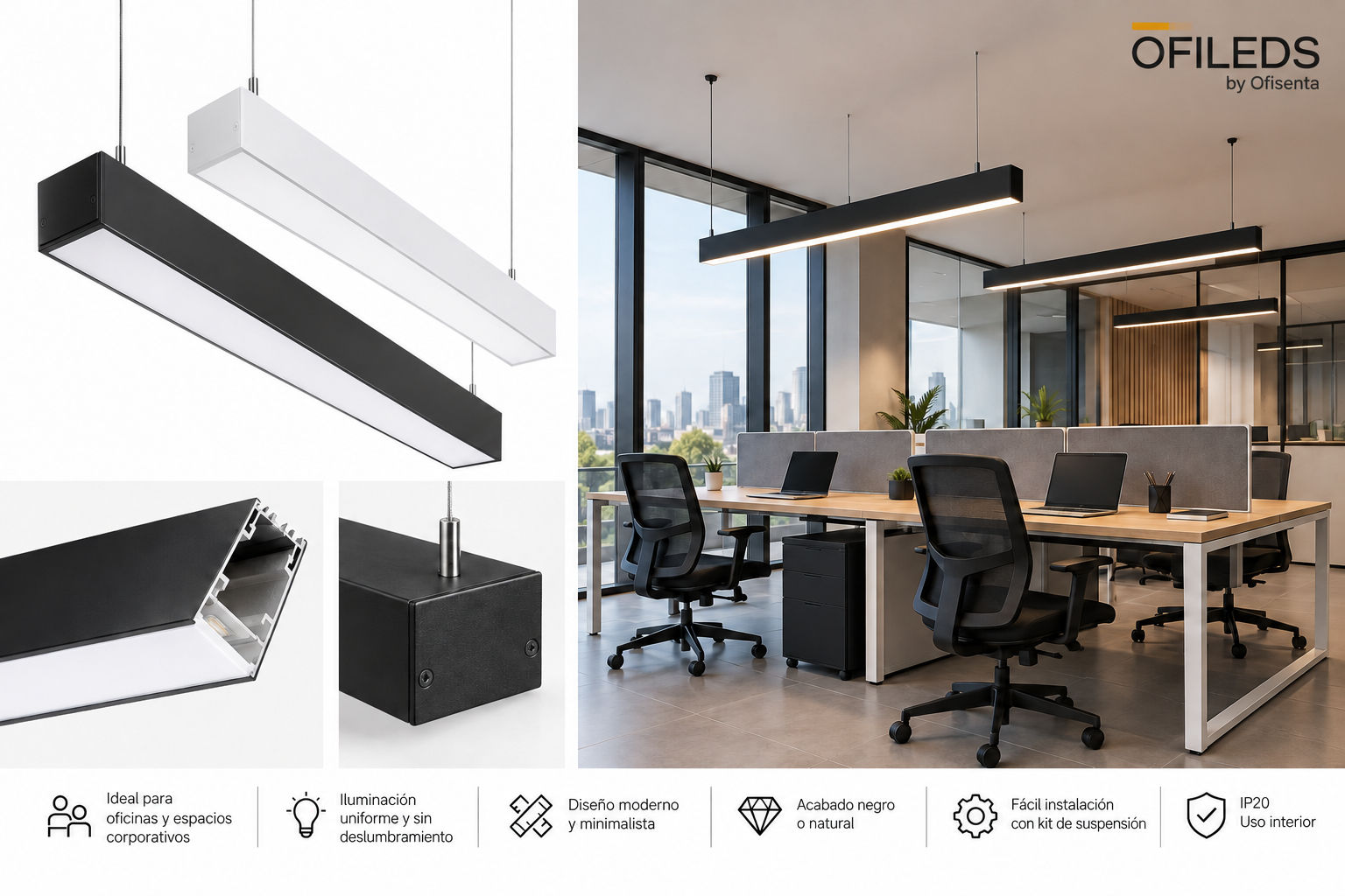 Luminaria LED suspendida