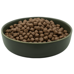 Napf mit kaltgepresstem Hundefutter MAXiDOG Allround Energy für aktive Hunde, Hinweise im Bild zu proteinreich und energiereich.