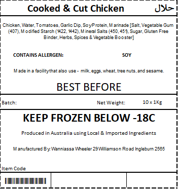 Thumbnail: Cooked & Cut Chicken Fillet (1x10Kg)