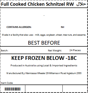 Thumbnail: Full Cooked Chicken Schnitzel Random Weight / CTN
