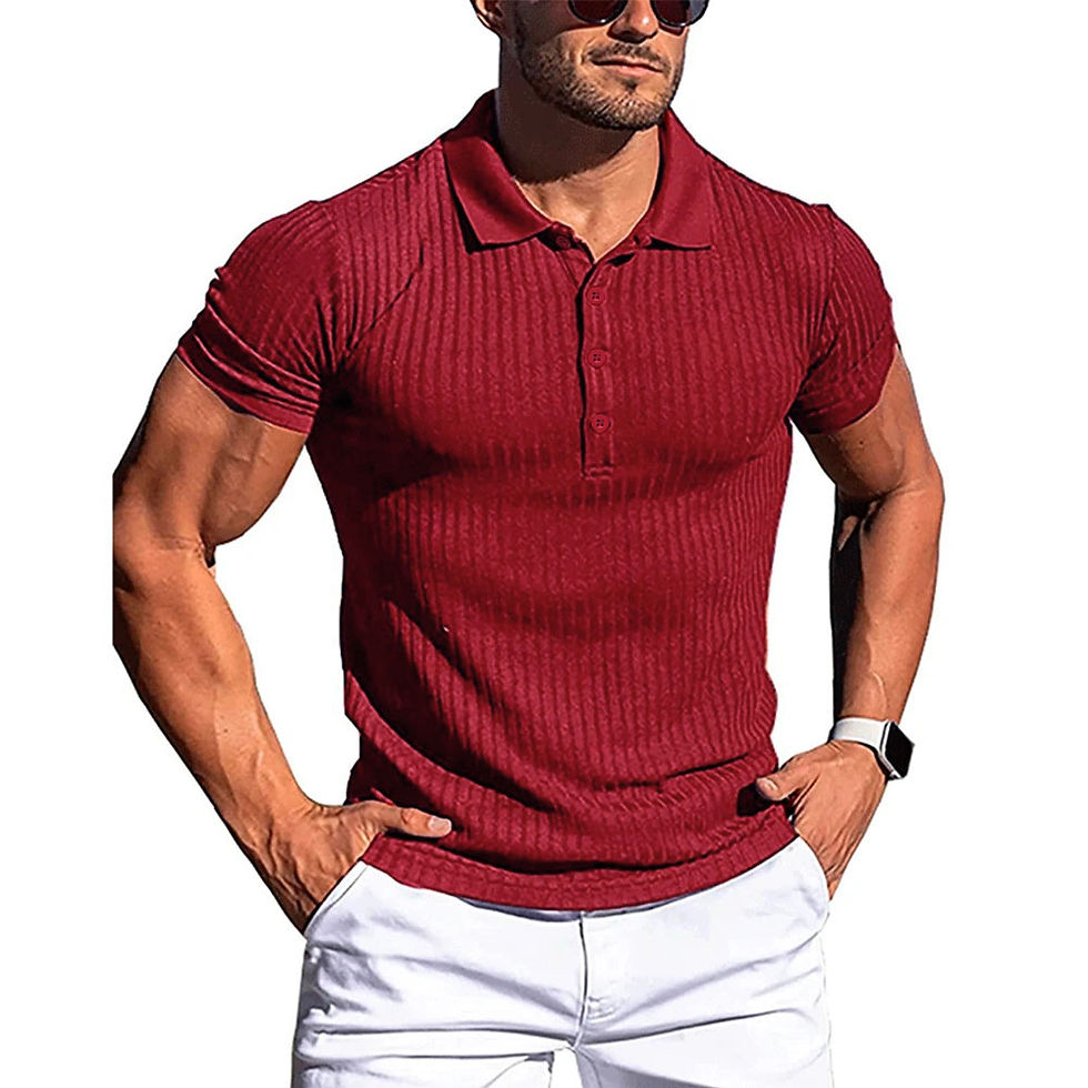 Miniatura: Novas camisas polo masculinas de verão, lisas, listradas, para fitness