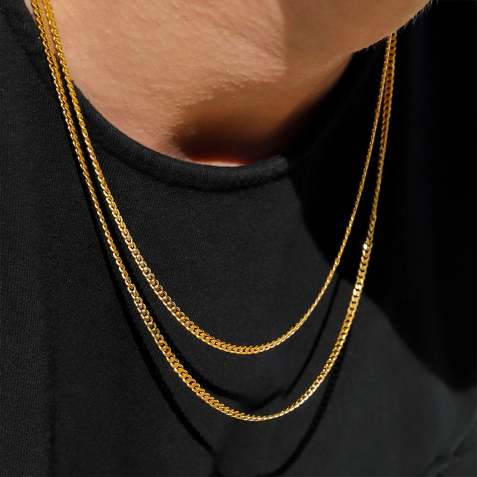 Miniatura: eManco Men's hip hop Cuban chain  Europe and the United States titanium steel do