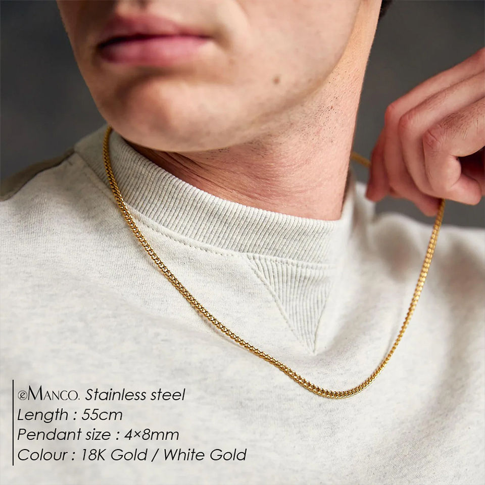 Miniatura: eManco Men's hip hop Cuban chain  Europe and the United States titanium steel do