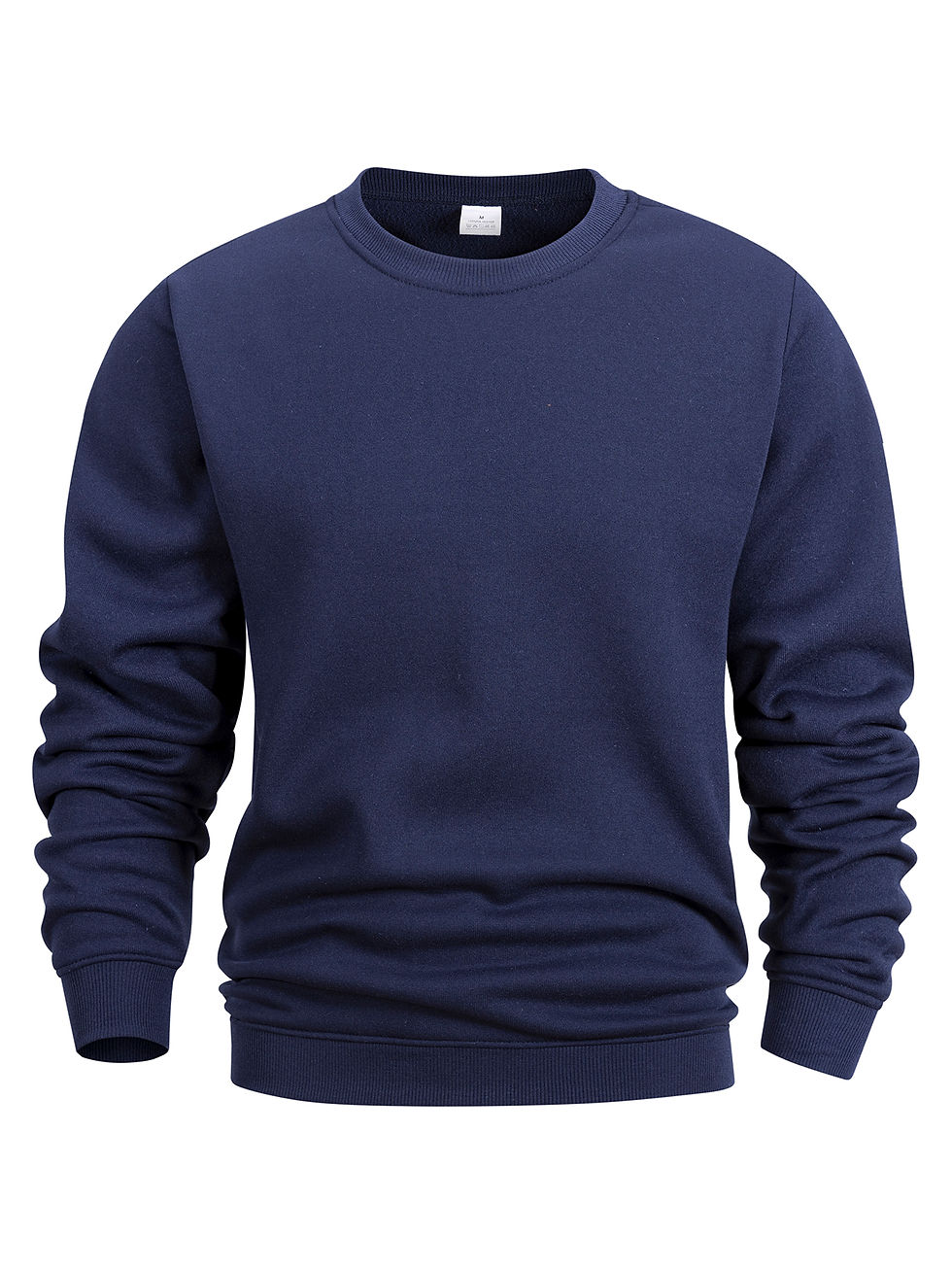 Miniatura: Moletom masculino de gola redonda, cor sólida, ideal para primavera, uso casual