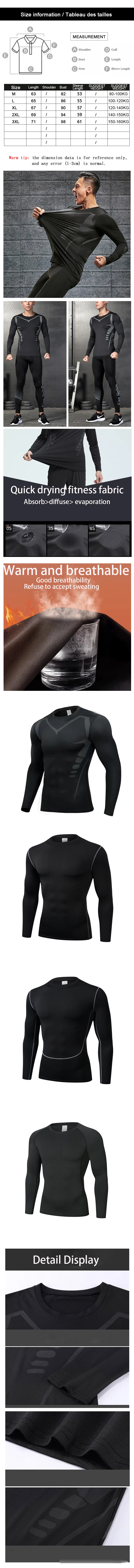 Miniatura: Men's T-shirt Men Running Sport T Shirt Men Compression Fitness Tops Tee Quick D