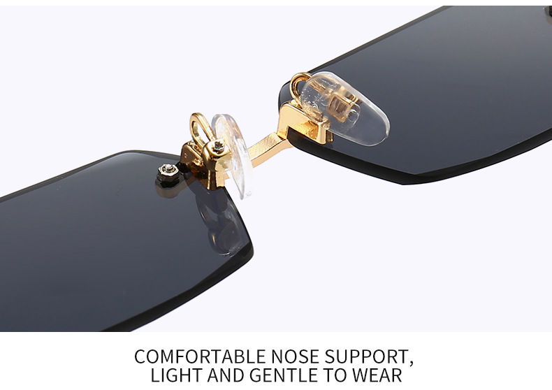 Miniatura: Rimless Sunglasses Rectangle Fashion Popular Women Men Shades Small Square Sun G