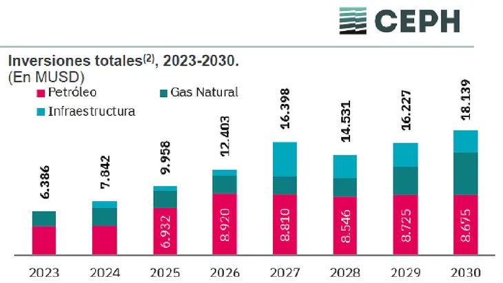 Las principales empresas del sector de los hidrocarburos que operan en el país estimaron que para 2030 las exportaciones de petróleo y gas llegarán a u$s29.000 millones