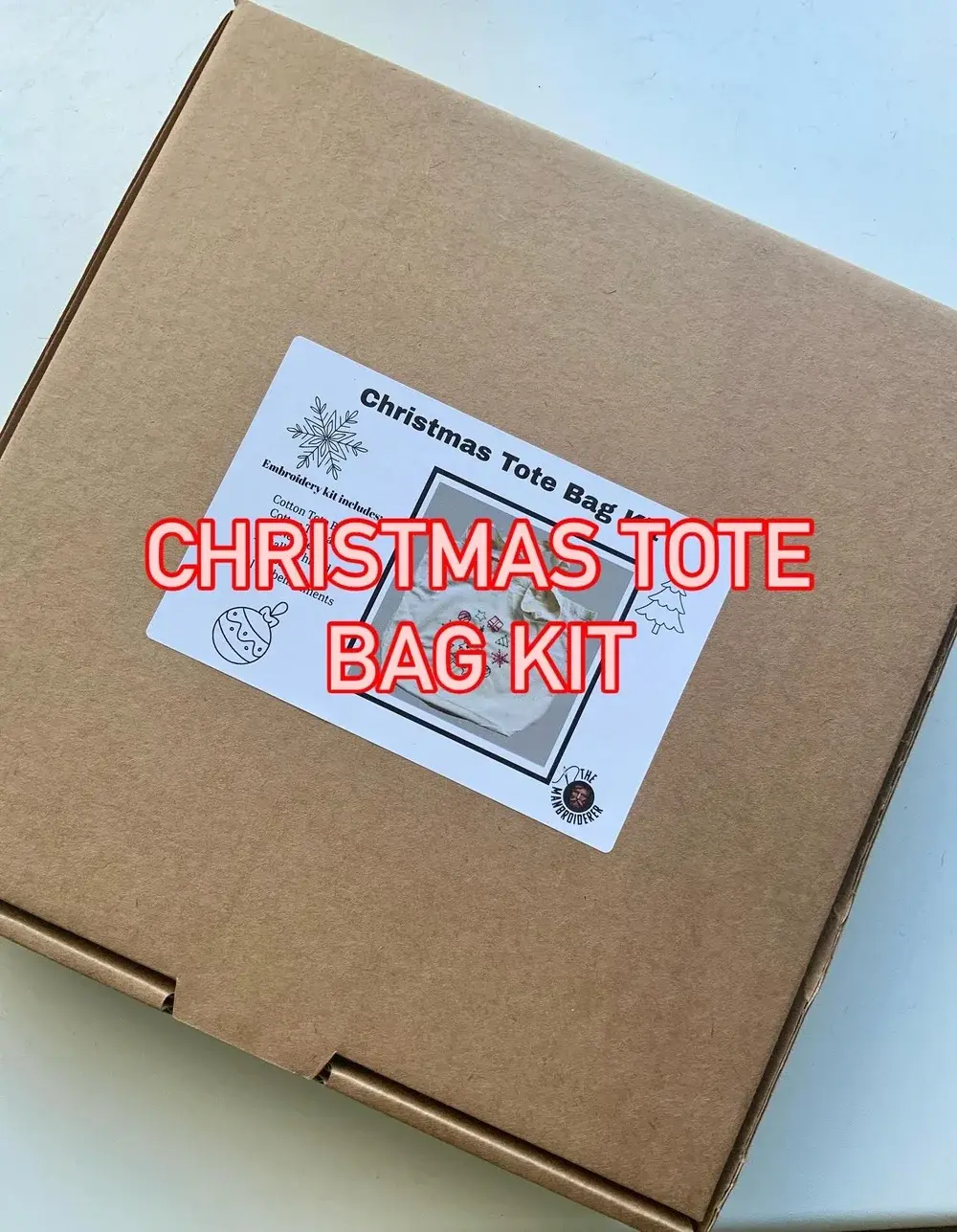 Christmas Tote Bag Embroidery Kit
