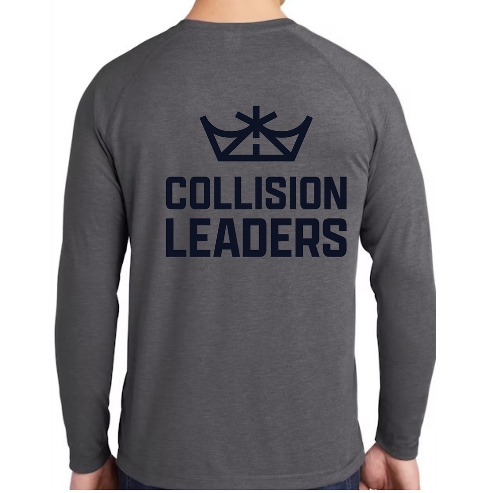 Thumbnail: Unisex Posicharge Long Sleeve Tri-Blend Wicking Raglan Tee (Gray)