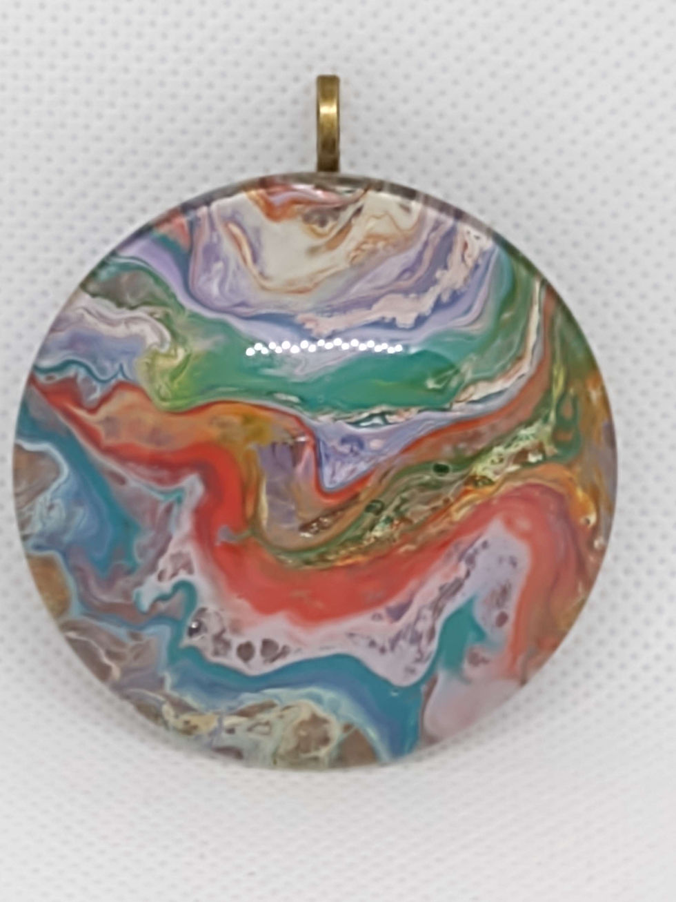 fluid art necklace or keychain pendant