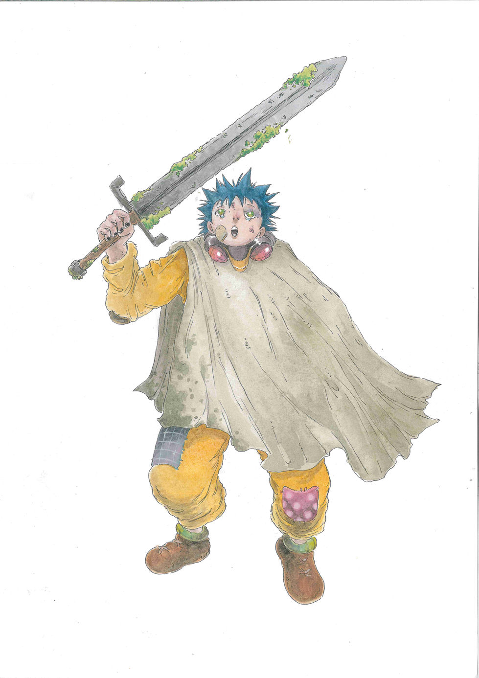 character in awe painting