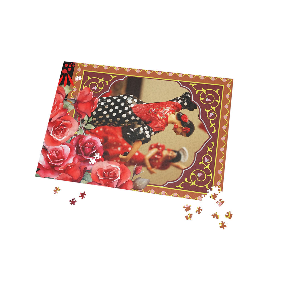 Thumbnail: Colorful Flamenco Dancer Puzzle, 1000-Piece Jigsaw, Floral Art Decor