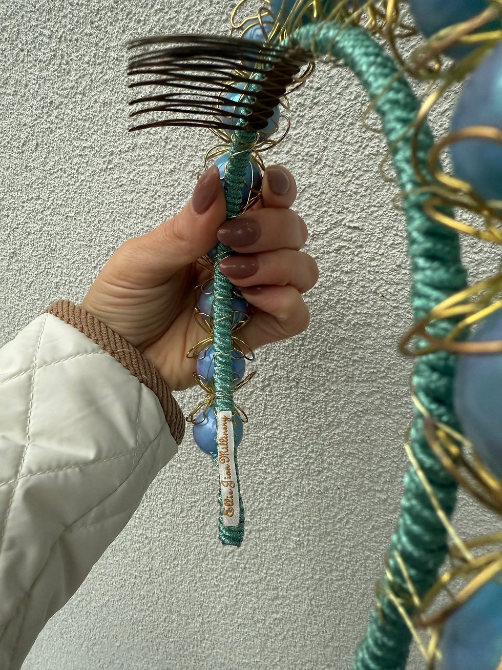 Thumbnail: Halo Pearl Headband - Blue Sparkle