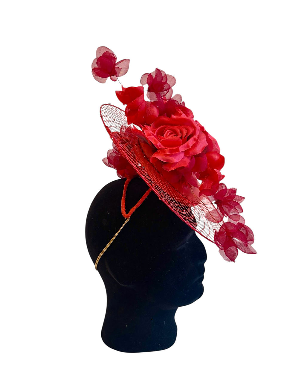 Thumbnail: Red Veil - Brim Headpiece - (Rental $120 for 5 days)