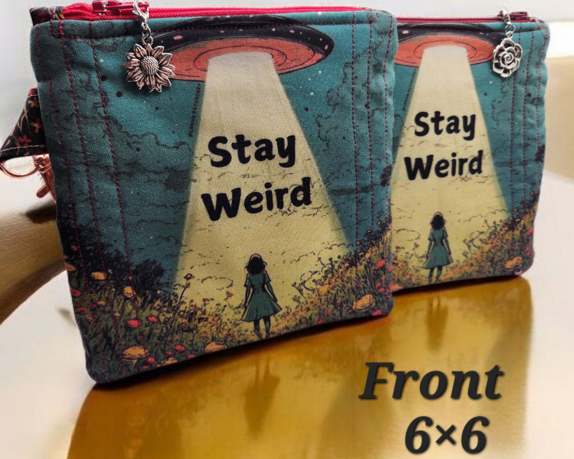 Stay Weird zippered pouch