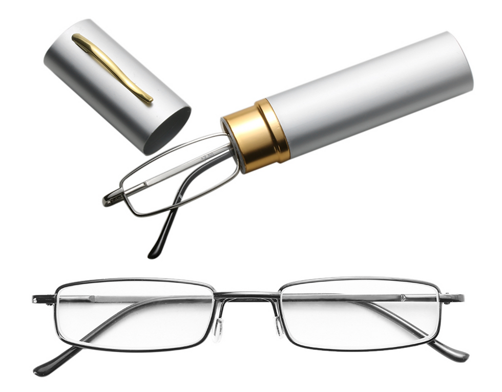 Miniatura: Classic HD Spring Compact Reading Glasses Readers Travel Slim Design with Case