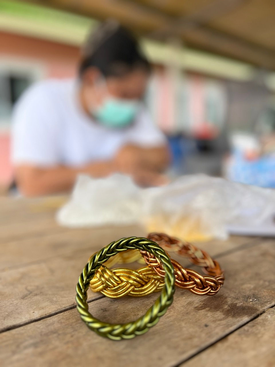 hand made gold leaf thai bracelets & Buddhist bracelets