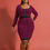 Thumbnail: Burgundy Zip Scoop Neck Dress