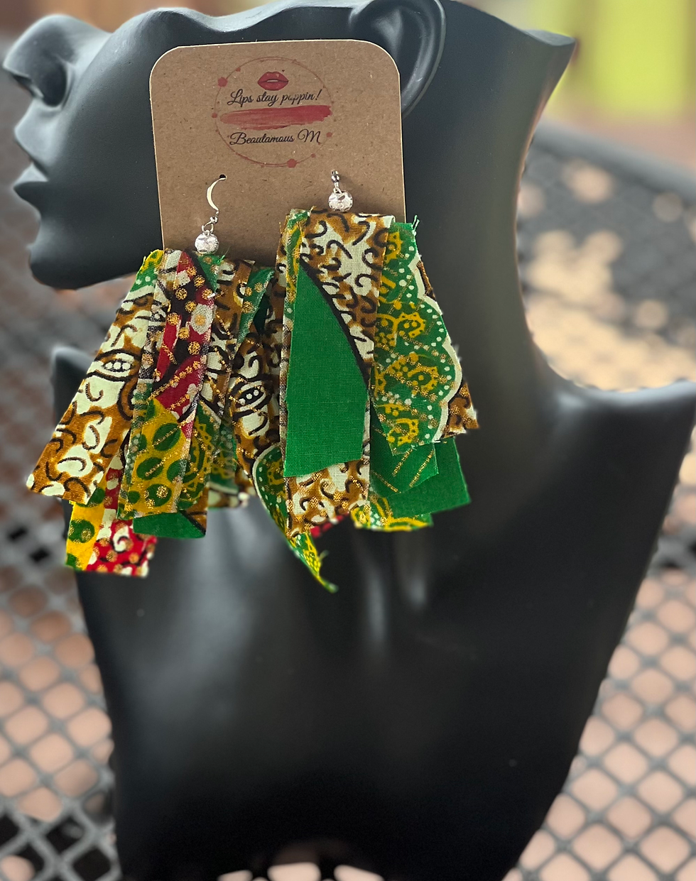 African Print Earrings (Handmade )