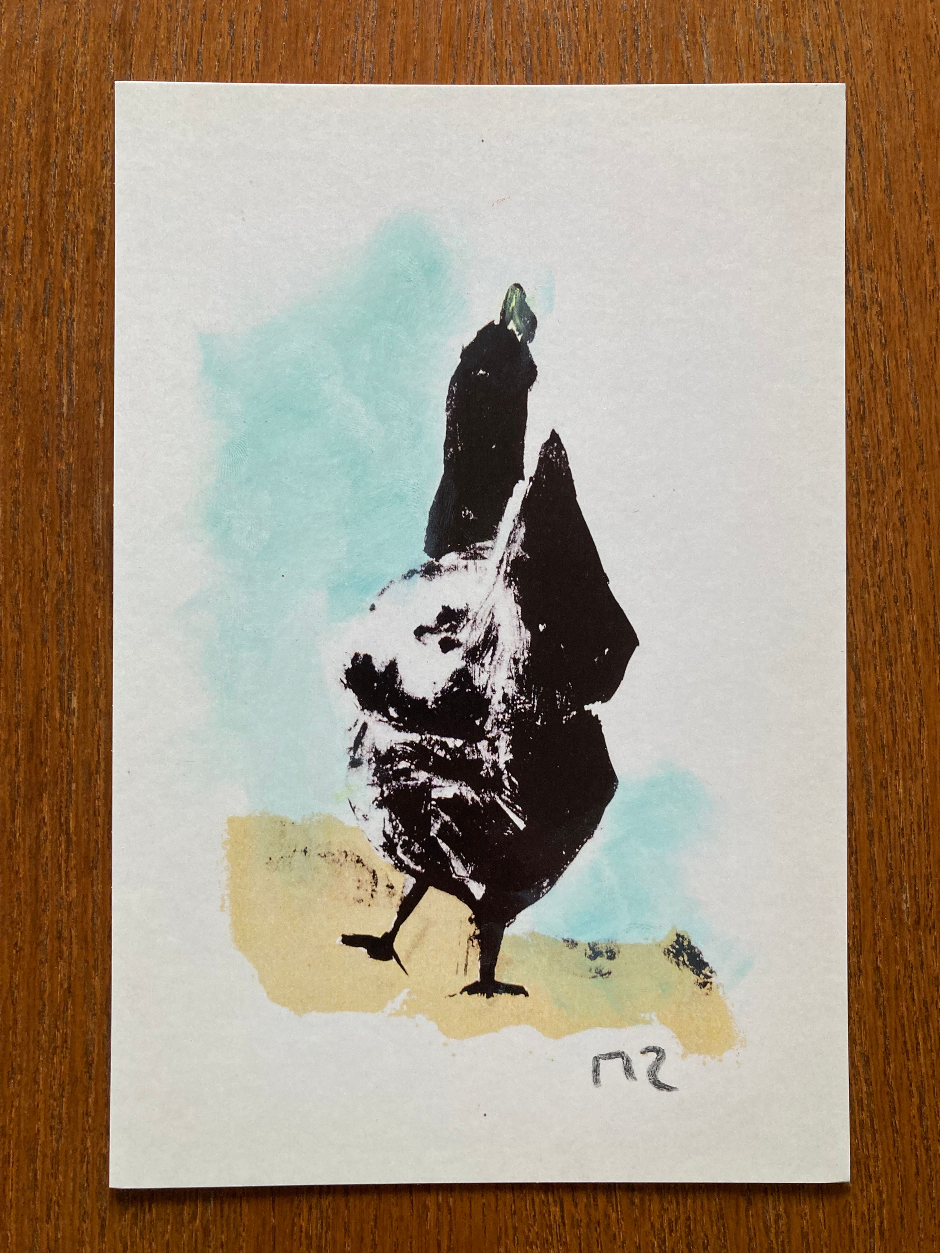 Running hen from behind