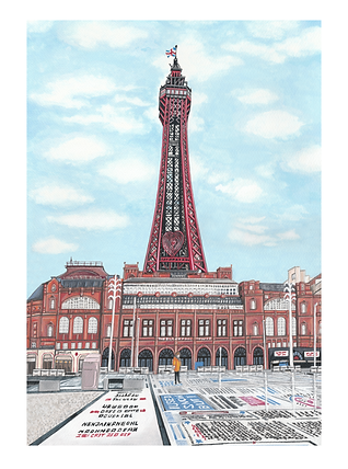 The Blackpool Tower gouache painting.