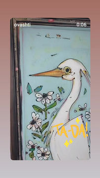 Thumbnail: White Heron Daisy Garden (Reclaimed Frame)