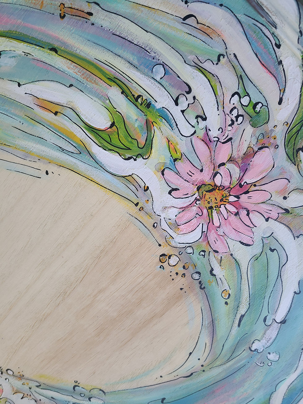 Thumbnail: Sweet Dahlia Bouquet Wave in Reclaimed Frame