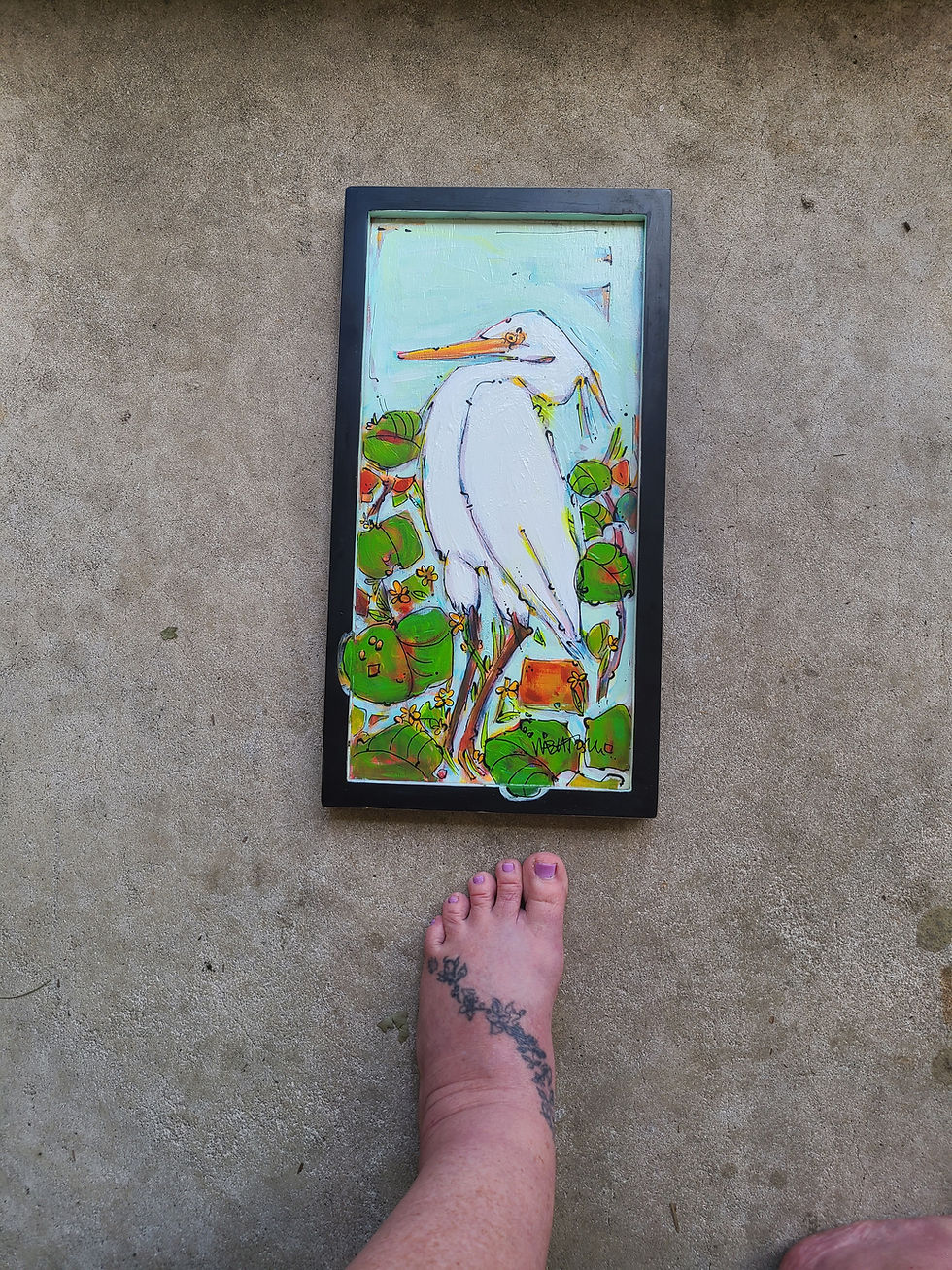 Thumbnail: Little White Heron in Reclaimed Frame