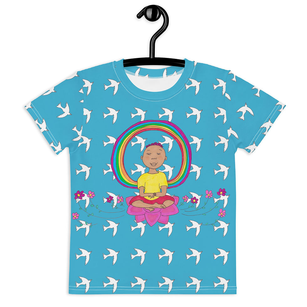 Thumbnail: Kids crew neck t-shirt: Leo meditating